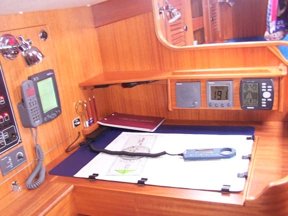 Marine multifunction displays and instruments at a yacht helm