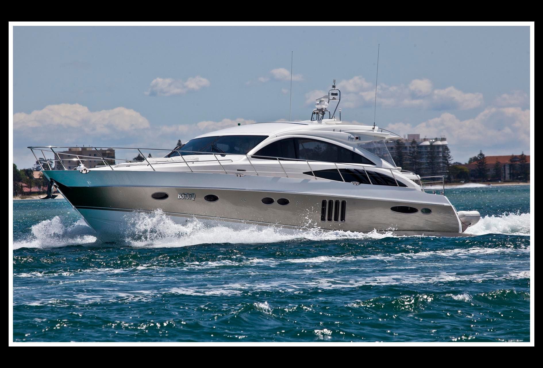 A pleasure boat moving across the Southport Broadwater